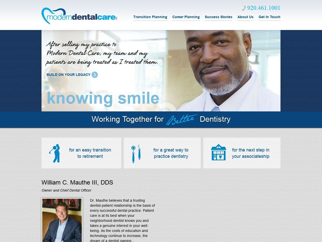 Modern Dental Care Inc Website Screenshot from moderndentalcare.us