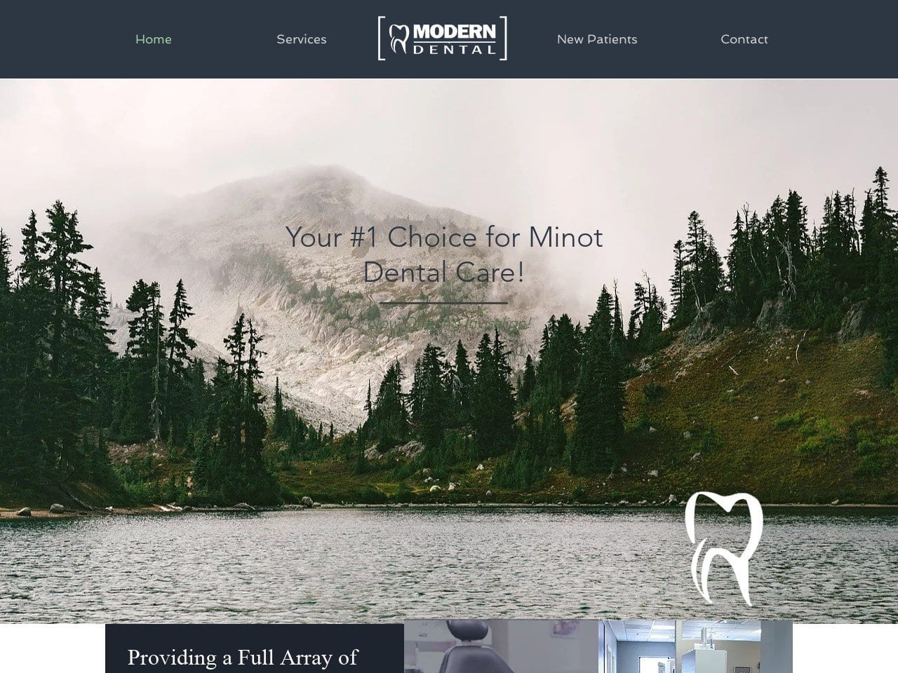 Modern Dental Website Screenshot from moderndentalminot.com