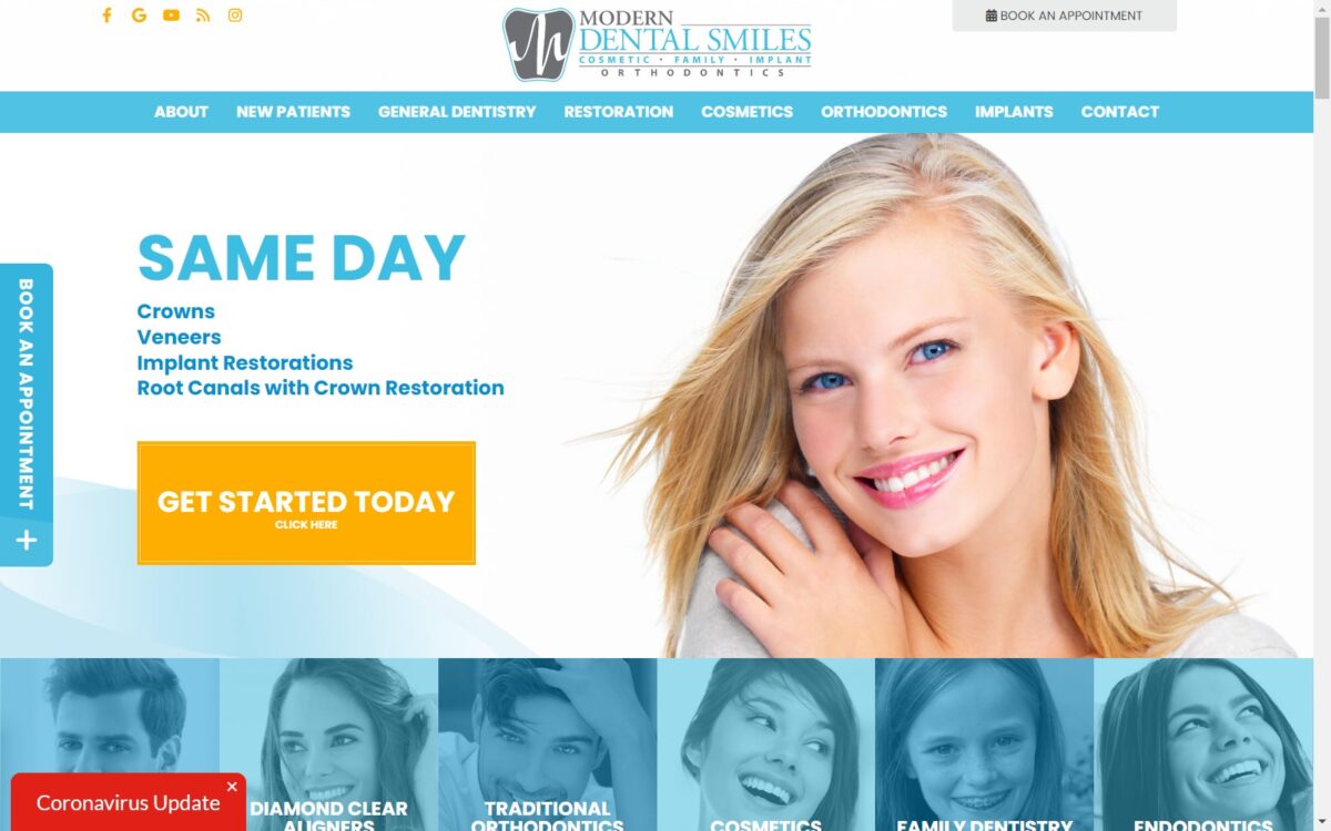 moderndentalsmiles.com screenshot