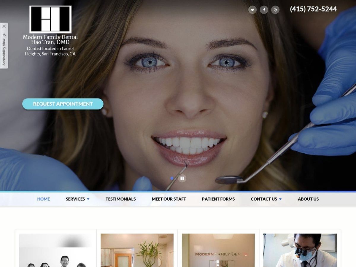 Modern Family Dental Website Screenshot from modernfamilydental.net