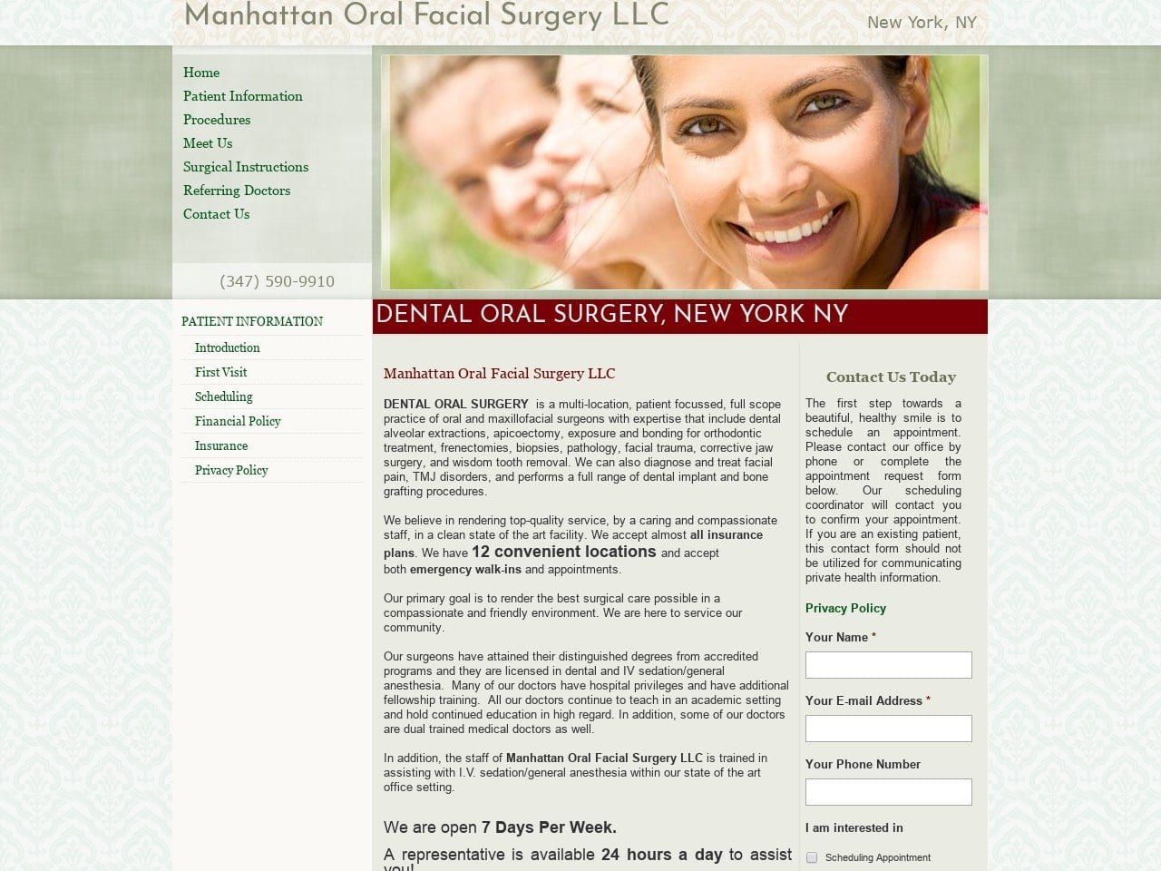 Dental Oral Surgery LLC Website Screenshot from mofsny.com