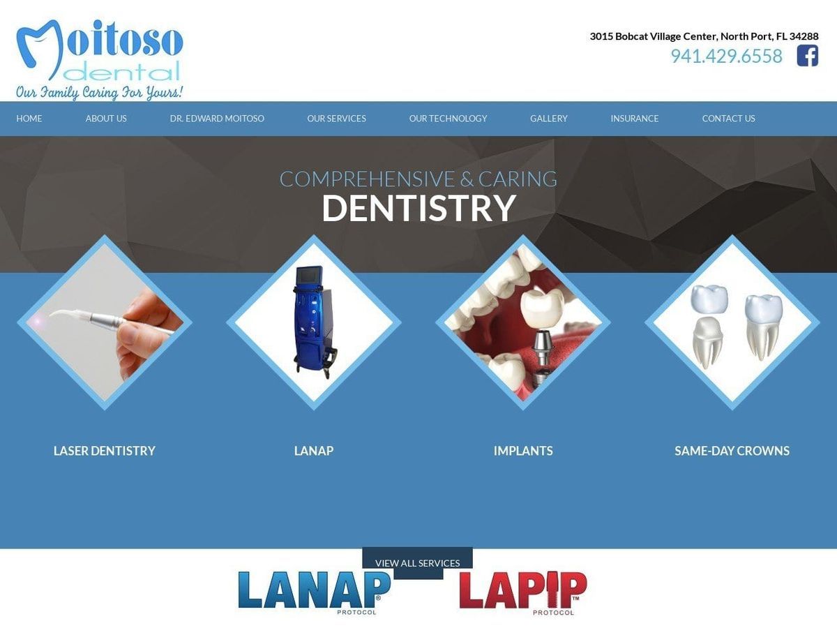 Moitoso Dental Website Screenshot from moitosodental.com