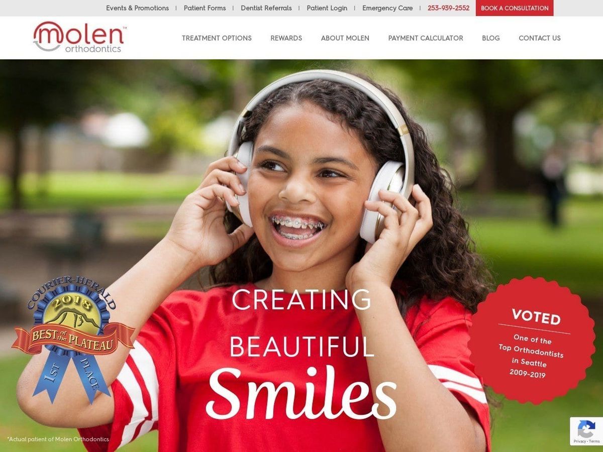 Molen Orthodontics Website Screenshot from molenorthodontics.com