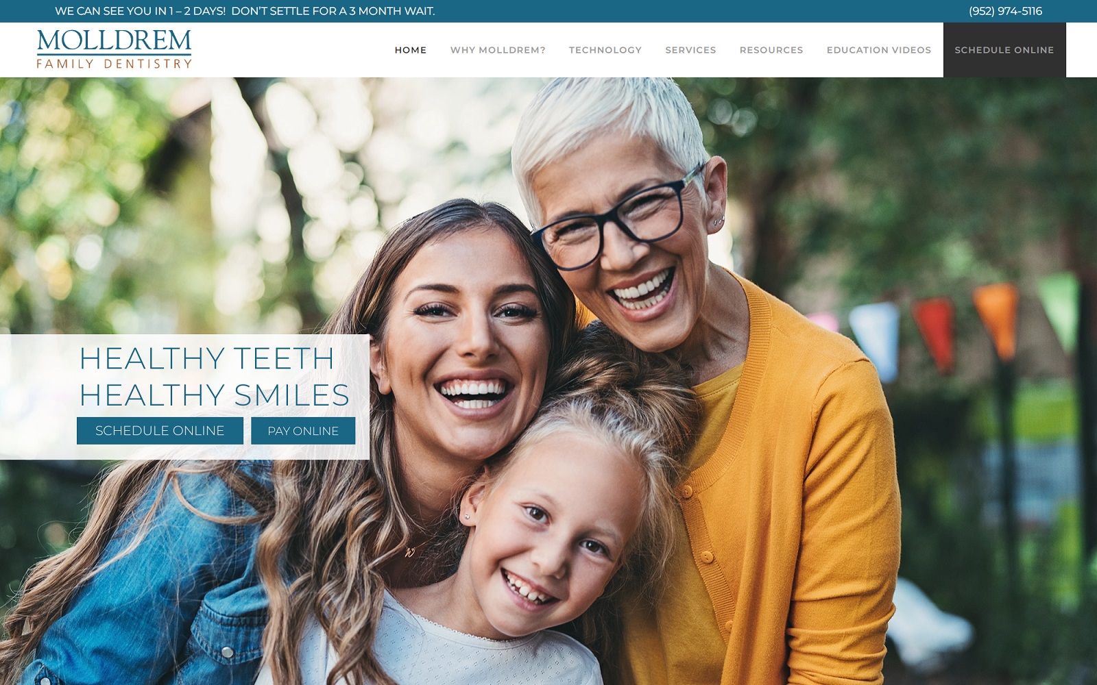 molldremdentistry.com screenshot