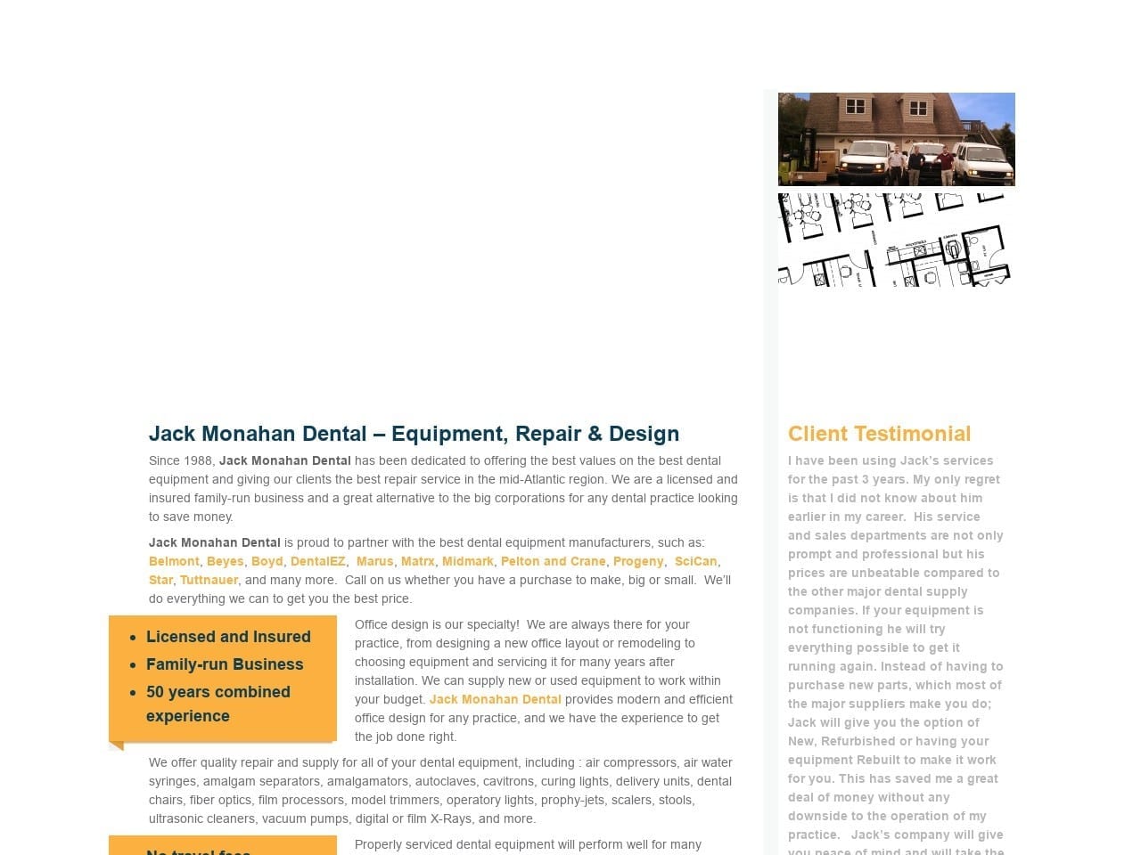 Jack Monahan Dental Medical Website Screenshot from monahandental.com