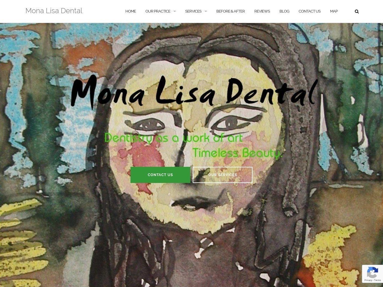 Mona Lisa Dental Website Screenshot from monalisadental.com