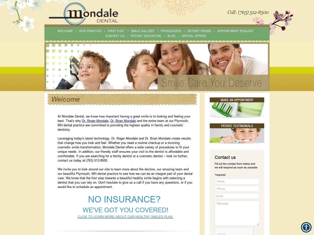 Mondale Roger DDS Website Screenshot from mondaledental.com