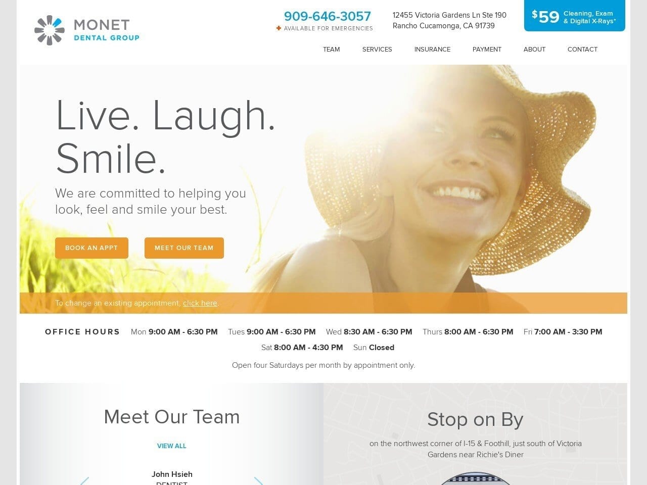 Monet Dental Group Website Screenshot from monetdentalgroup.com