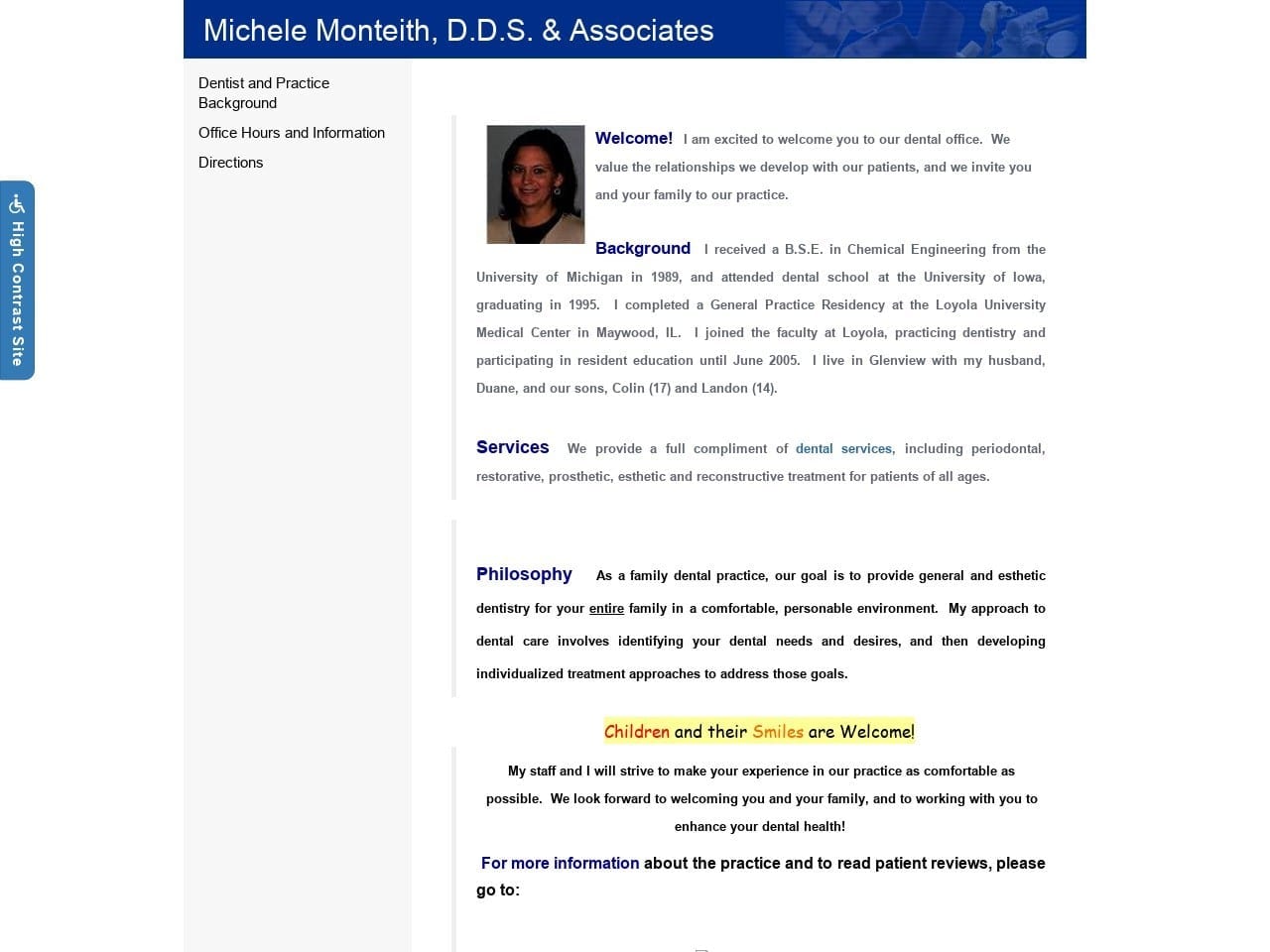 Monteith Michele Dr DDS Website Screenshot from monteithdds.com