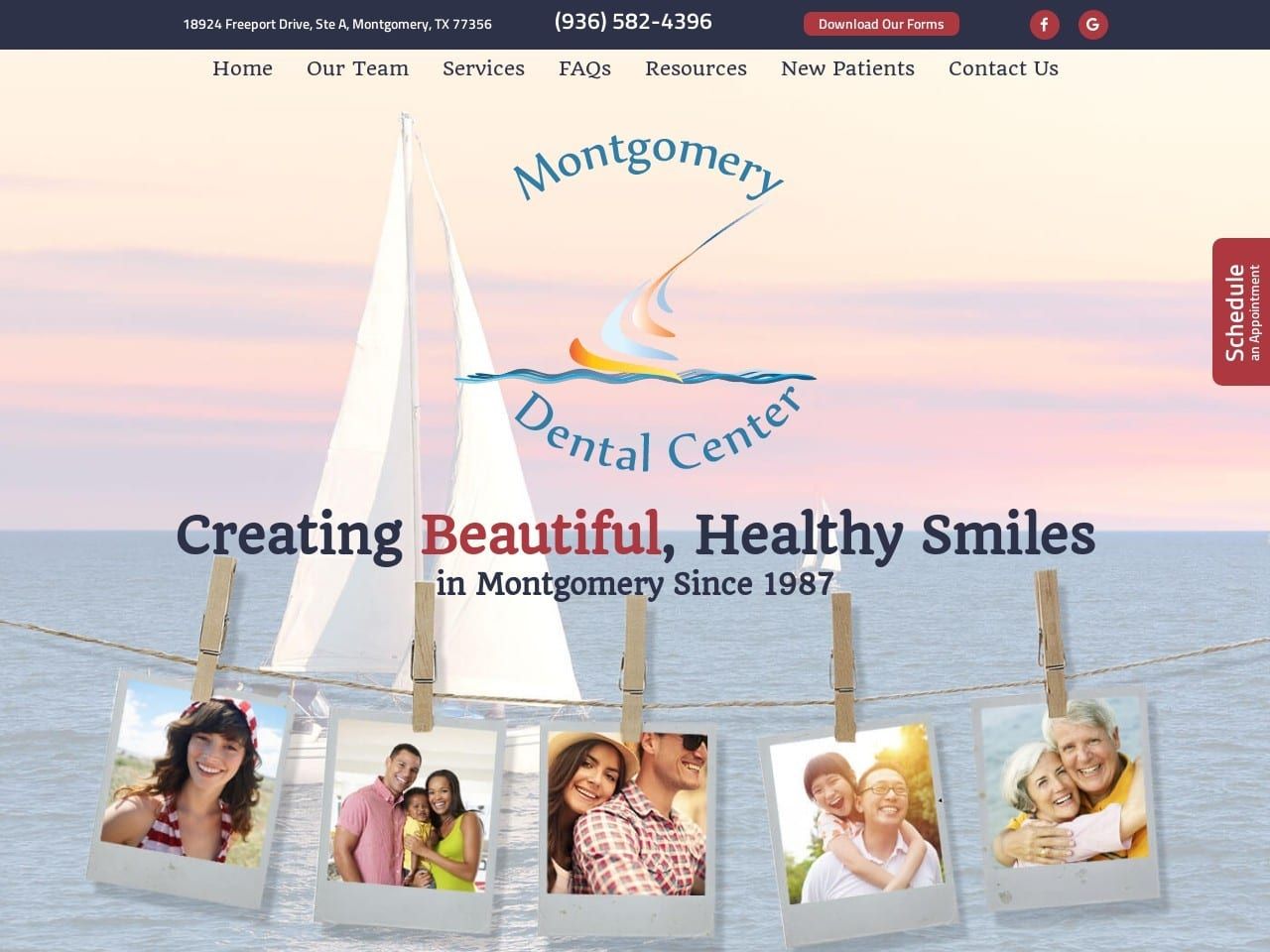 Montgomery Dental Center Website Screenshot from montgomerydentalcenter.com