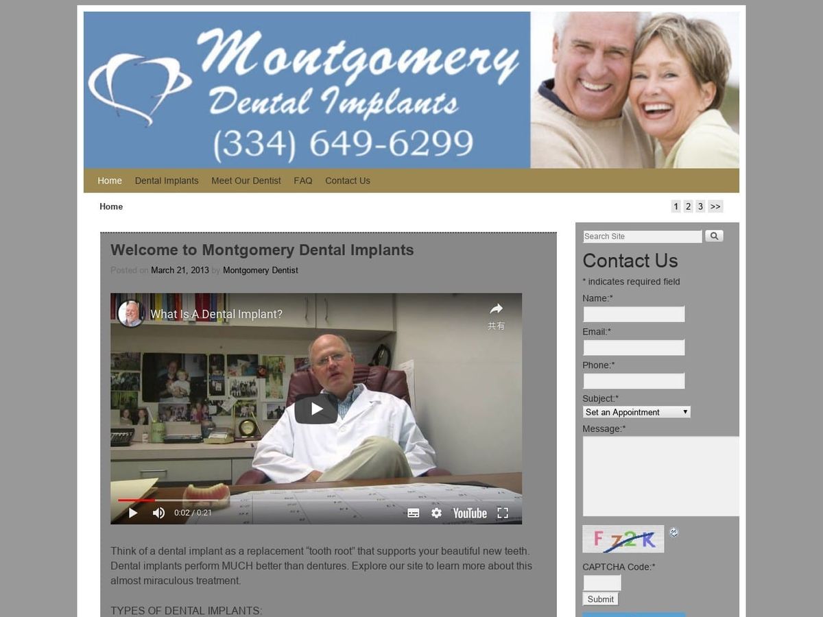 Montgomery Dental Implants Website Screenshot from montgomerydentalimplants.com