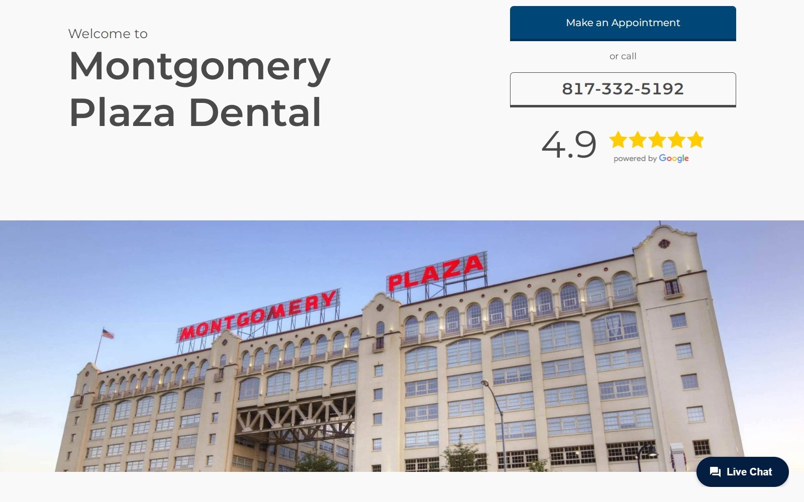 montgomeryplazadental.com screenshot