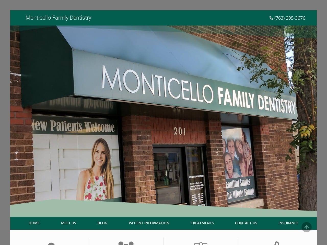 Monticello Family Dentistry Website Screenshot from monticellodentists.com