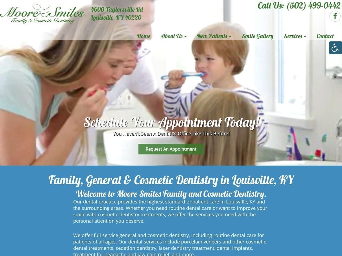 Moore Smiles Family Dentist Website Screenshot from moore-smiles.com