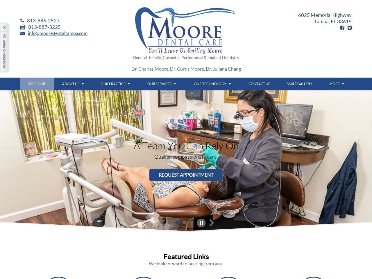 Moore Dental Group Website Screenshot from moorefriendlysmiles.com