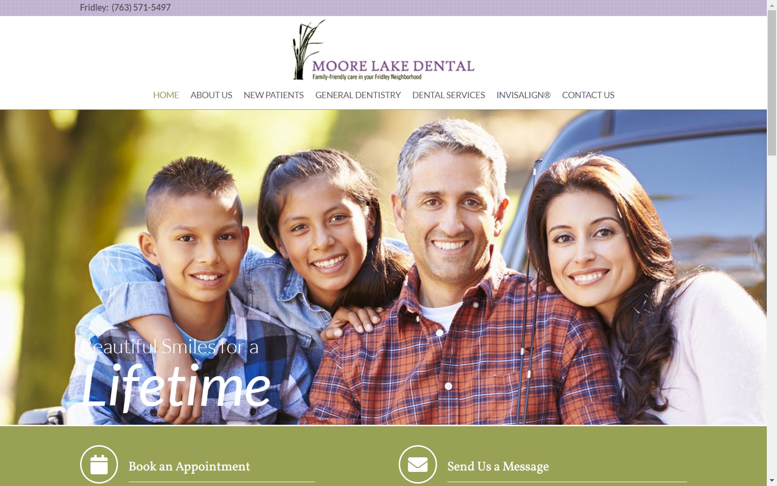 moorelakedental.com screenshot