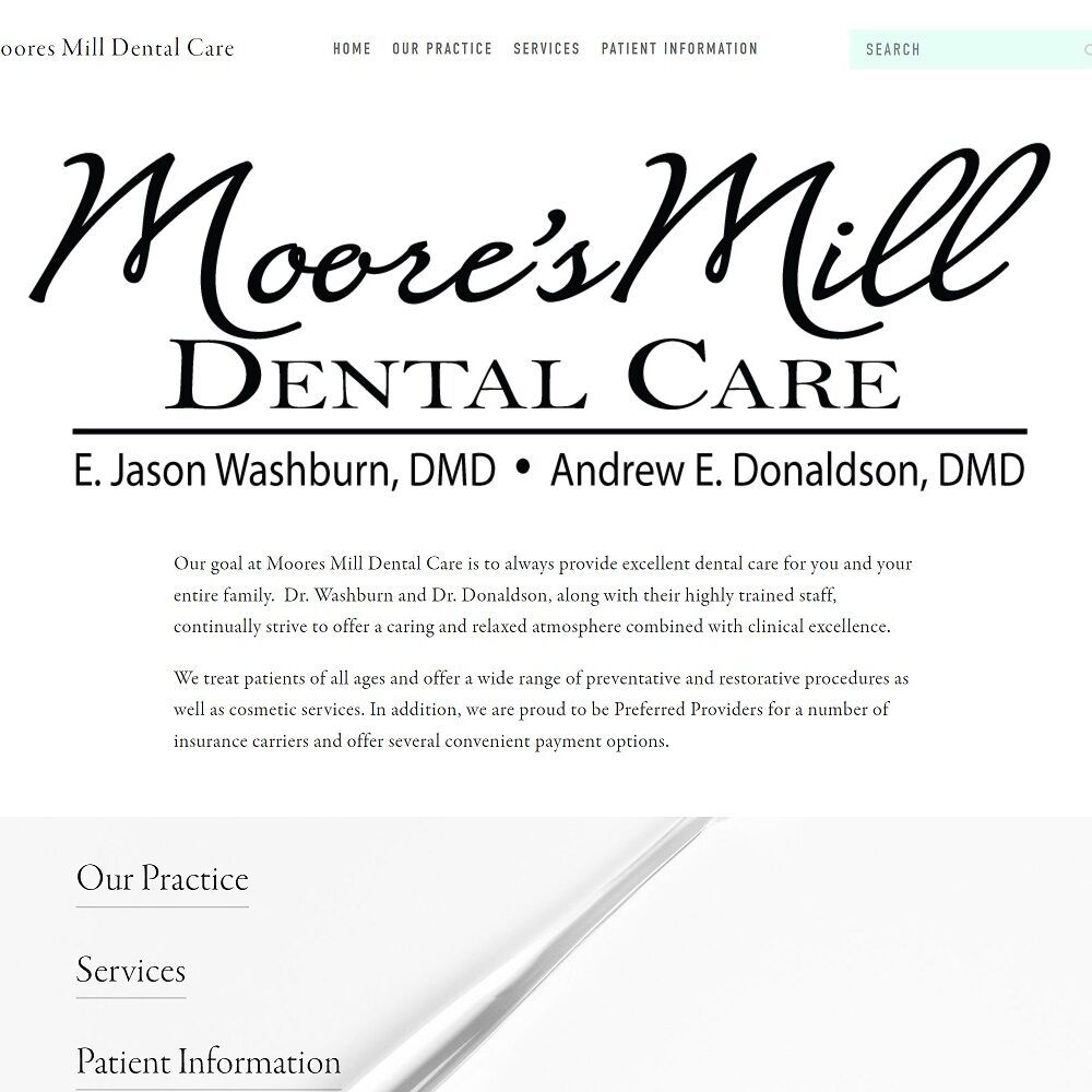 mooresmilldentalcare.com screenshot