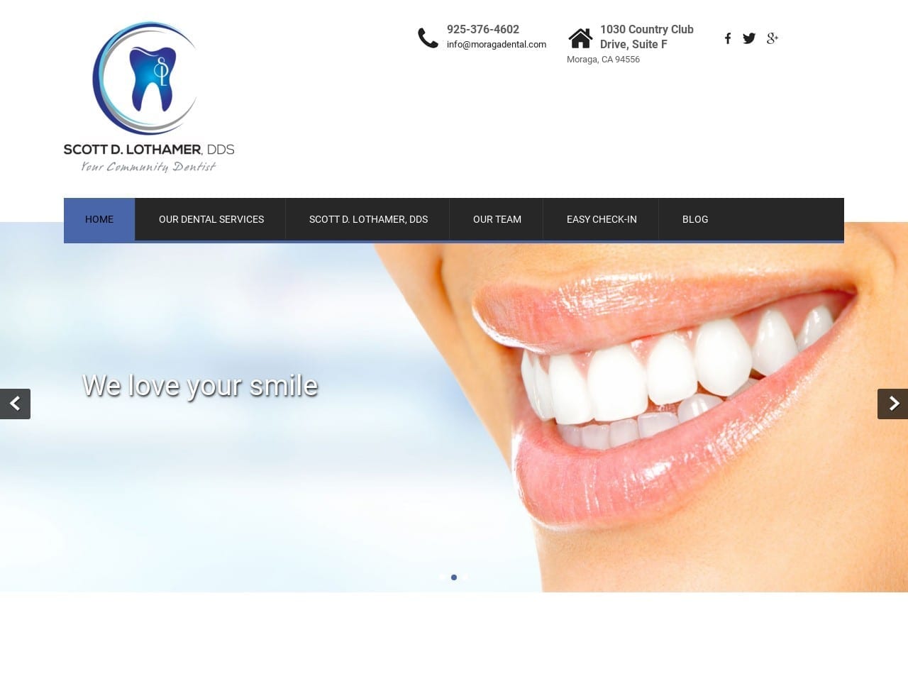 Lothamer Scott DDS Website Screenshot from moragadental.com