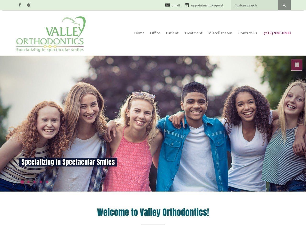 Valley Orthodontics Website Screenshot from morelandbraces.com