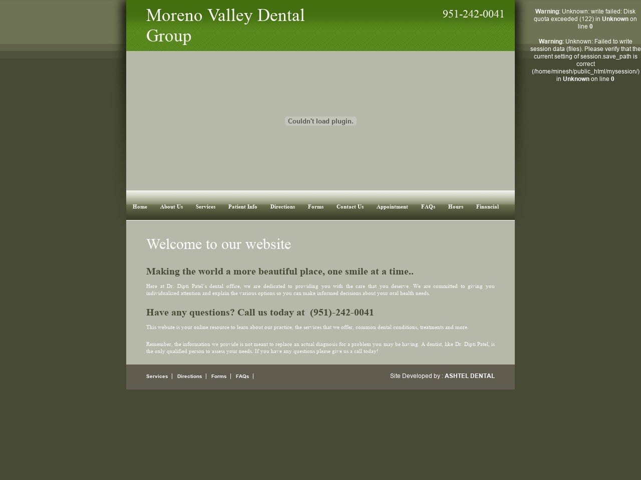 Dipti M Patel DDS Website Screenshot from morenovalleydental.com