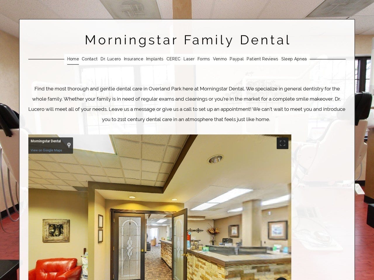 Morningstar Dental Website Screenshot from morningstardental.com