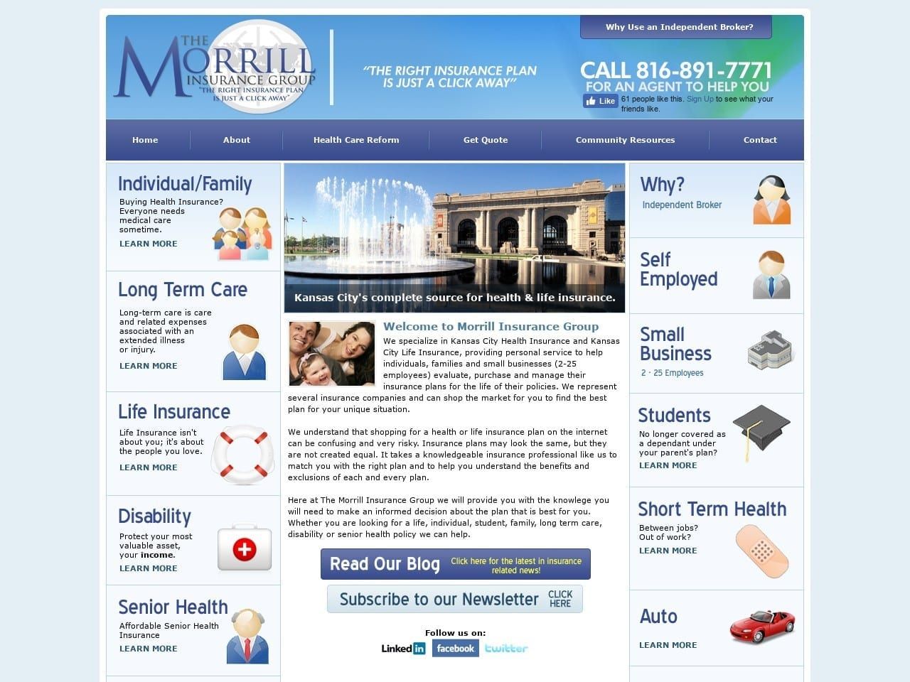 Morrill Insurance Group Website Screenshot from morrillinsurancegroup.com