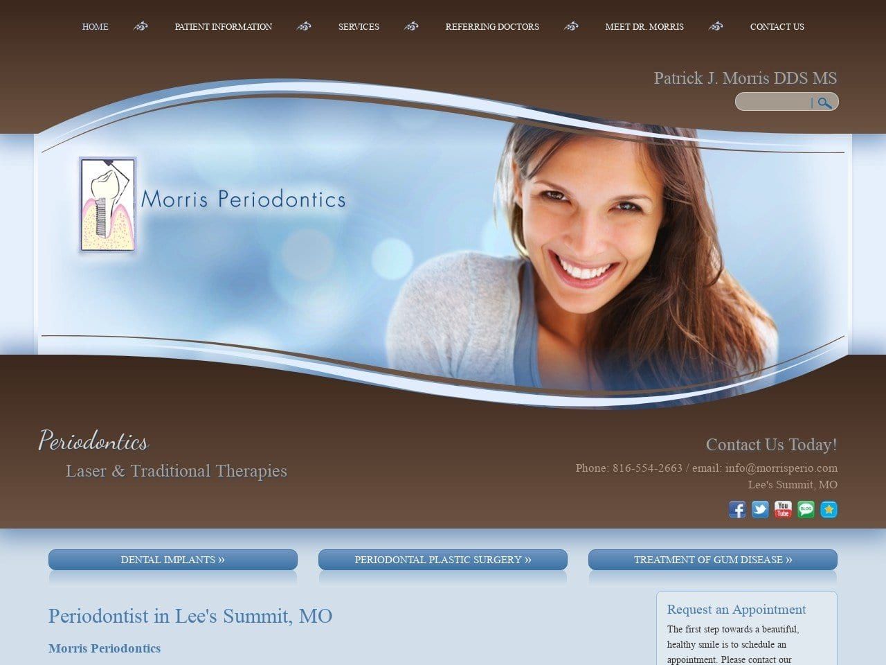 Morris Periodontics Website Screenshot from morrisperio.com