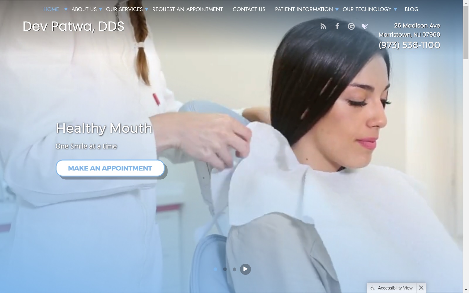 morristowndentist.com screenshot