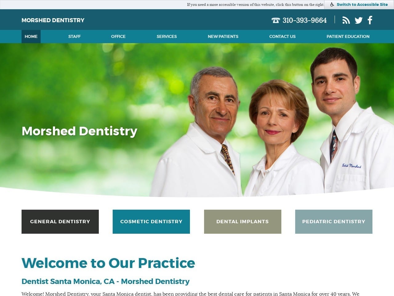 Bobak Morshed D.D.S. Website Screenshot from morsheddentistry.com