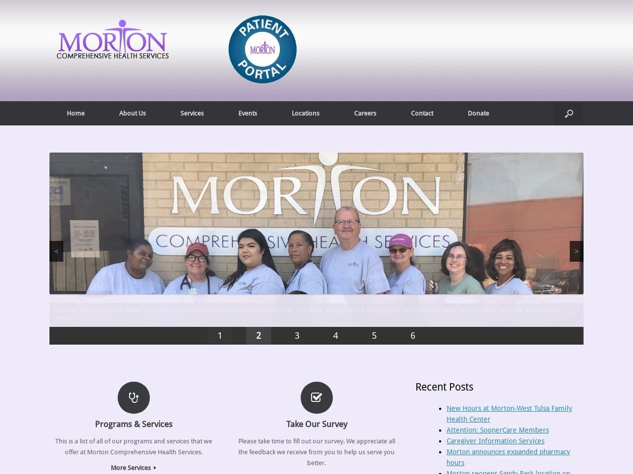 Morton Comprehensive Health Services Website Screenshot from mortonhealth.org