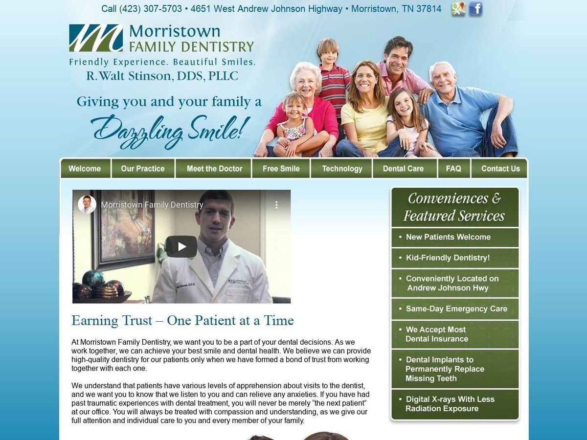 Morristown Family Dentistry Website Screenshot from motownfamilydentistry.com