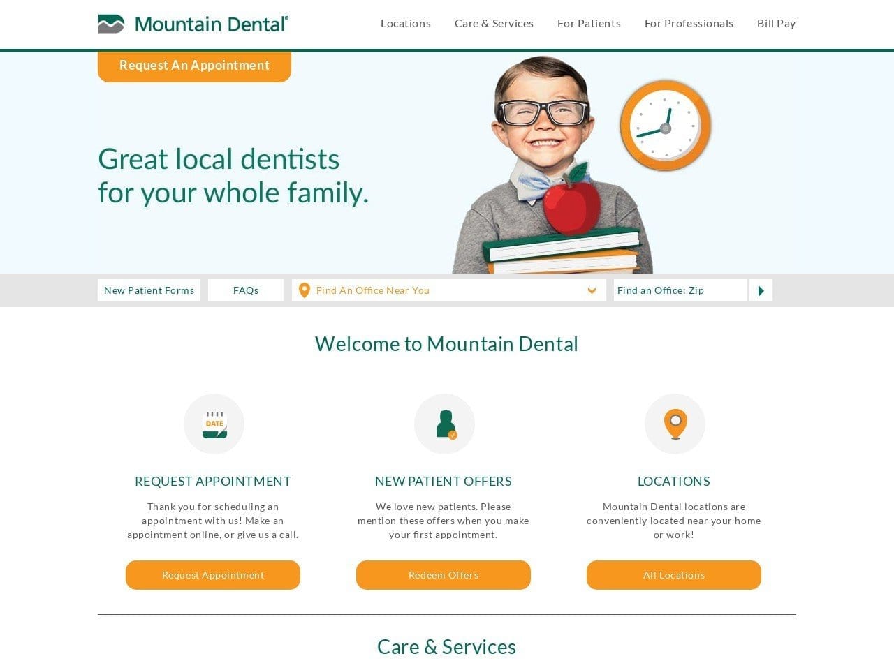 Mountain Dental Wheat Ridge Website Screenshot from mountaindental.com