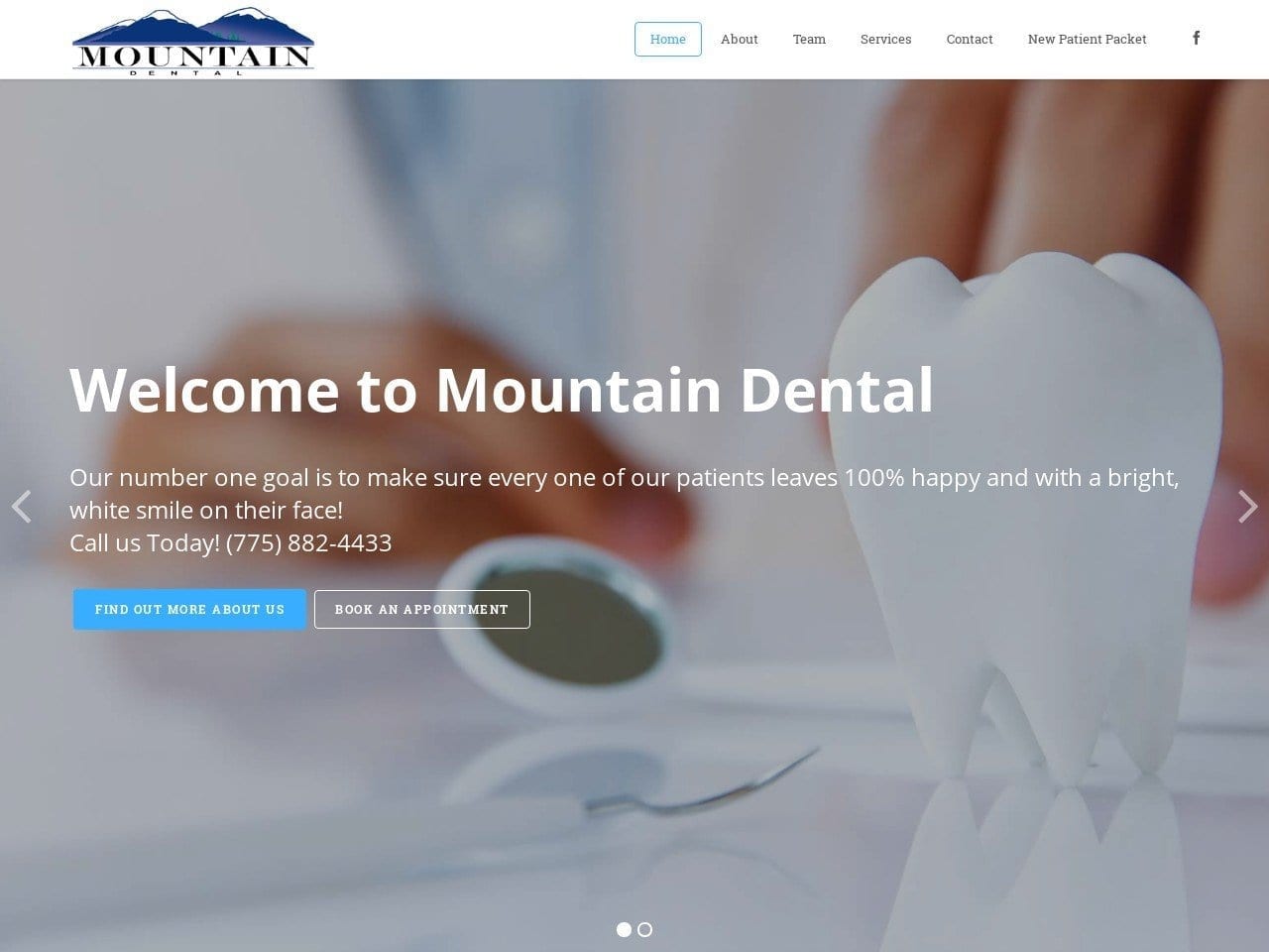 Mountain Dental Website Screenshot from mountaindentalnv.com