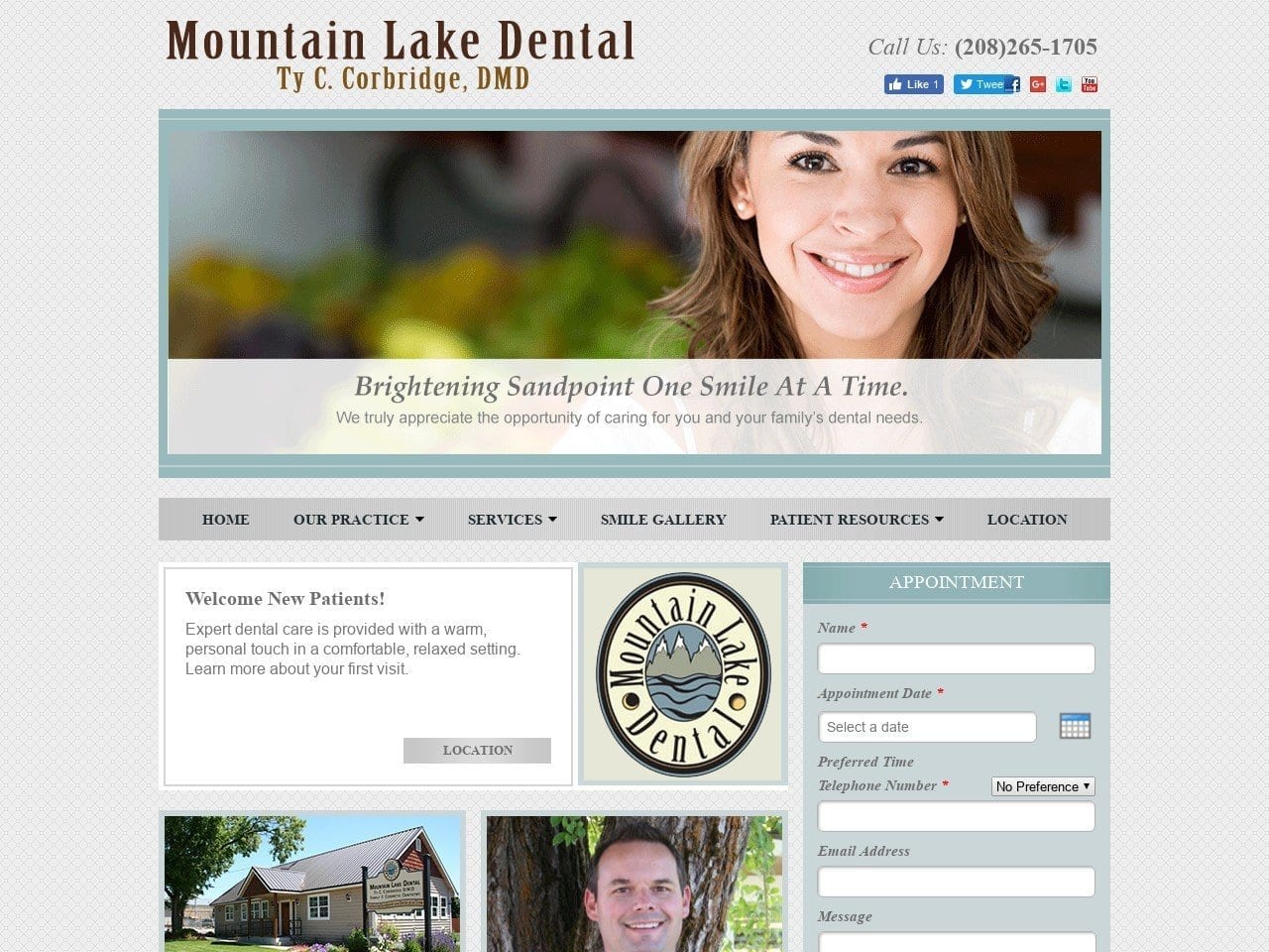 Mountain Lake Dental Website Screenshot from mountainlakedental.com