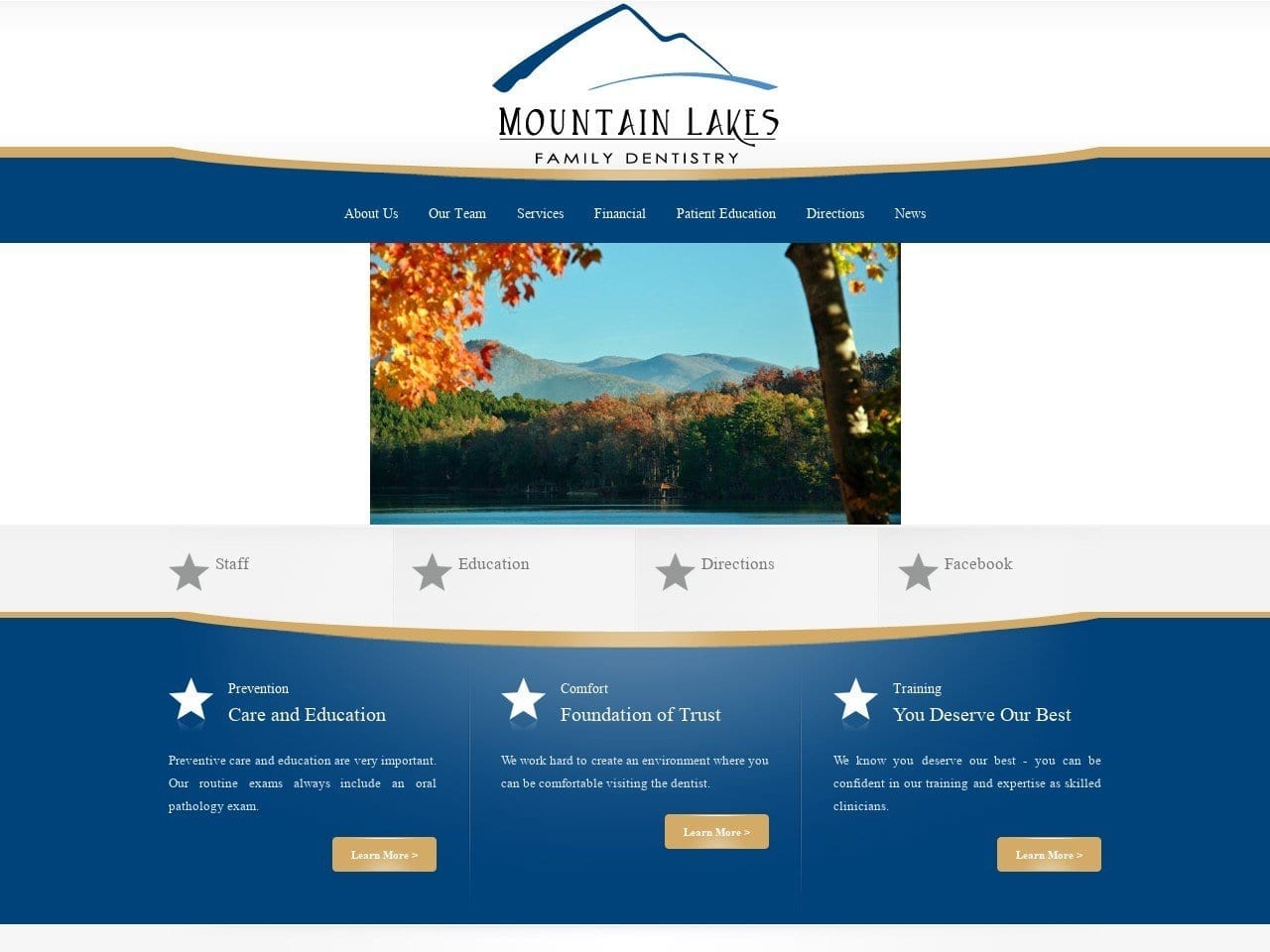 Mountain Lakes Family Dentist Website Screenshot from mountainlakesfamilydentistry.com