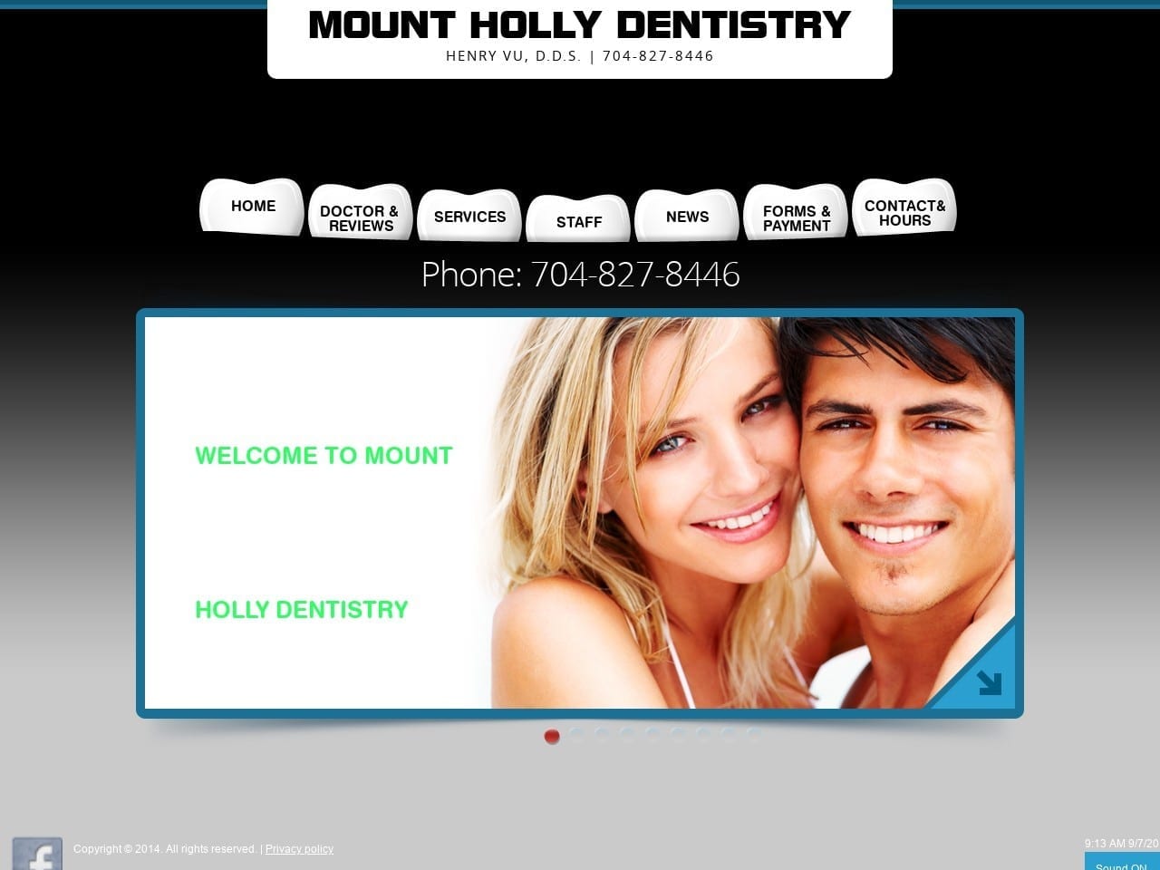 Mount Holly Dentistry Henry Vu D.D.S. Website Screenshot from mounthollydentistry.com