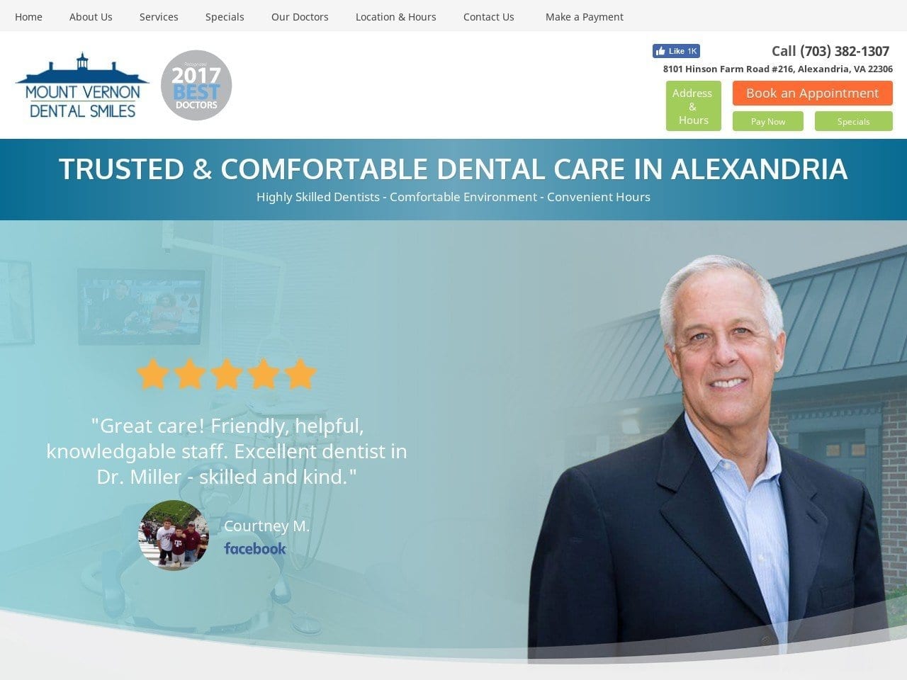 Mount Vernon Dental Smiles Website Screenshot from mountvernonsmiles.com