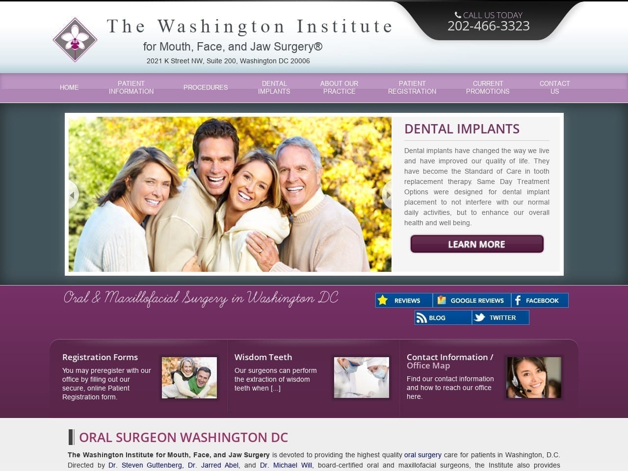 Washington Institute For Mouth Face And Jaw Surger Website Screenshot from mouthfacejaw.com