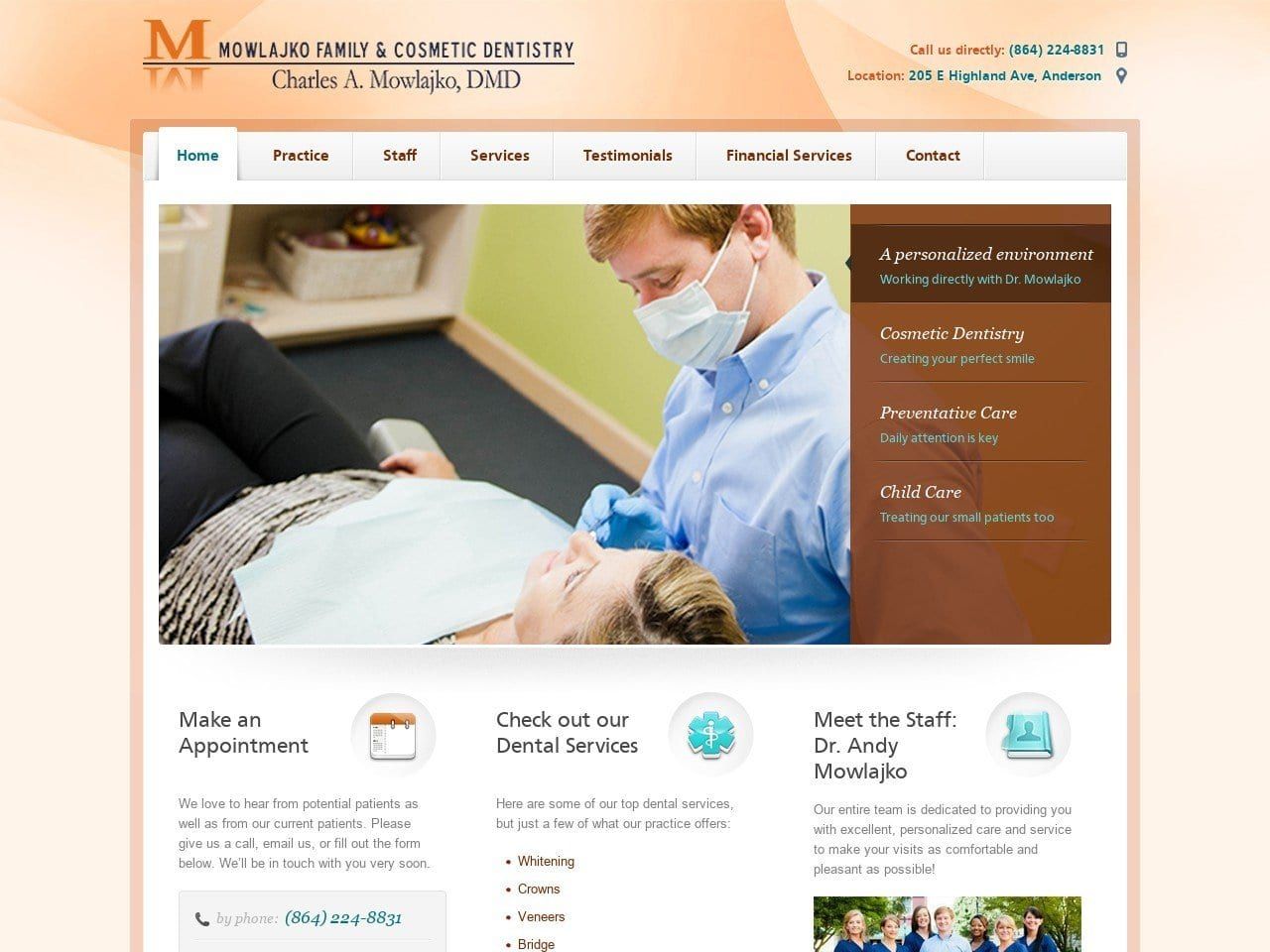 Mowlajko Family And Cosmetic Dentist Website Screenshot from mowlajkofamilydentistry.com