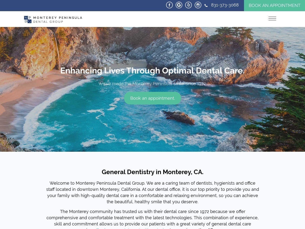 Monterey Peninsula Dental Group Website Screenshot from mpdg.com