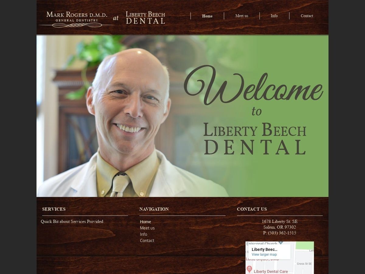 Liberty Beech Dental Website Screenshot from mrogersdmd.com