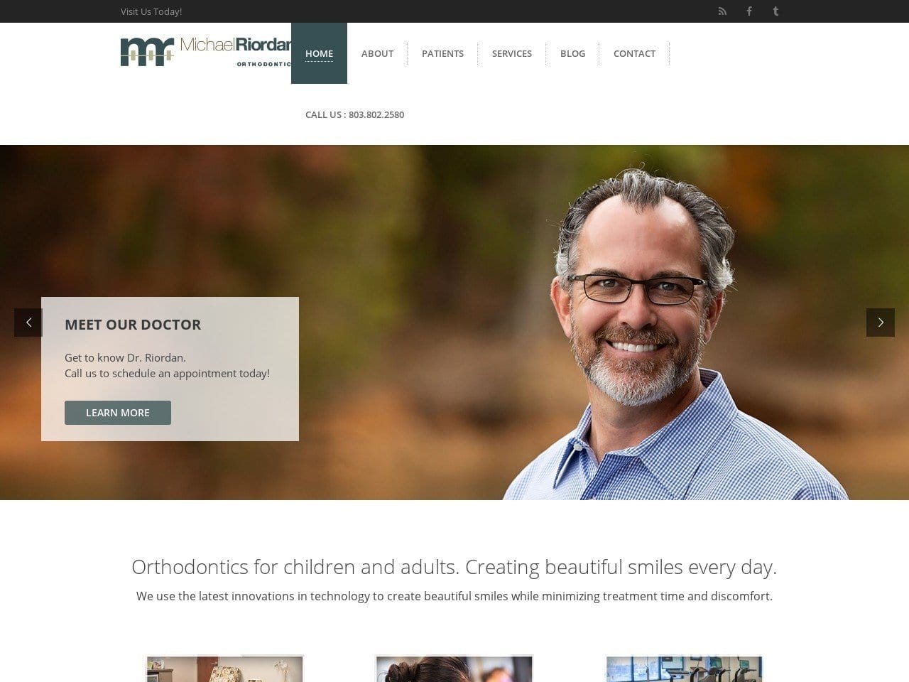 Michael Riordan Orthodontics Website Screenshot from mrortho.com