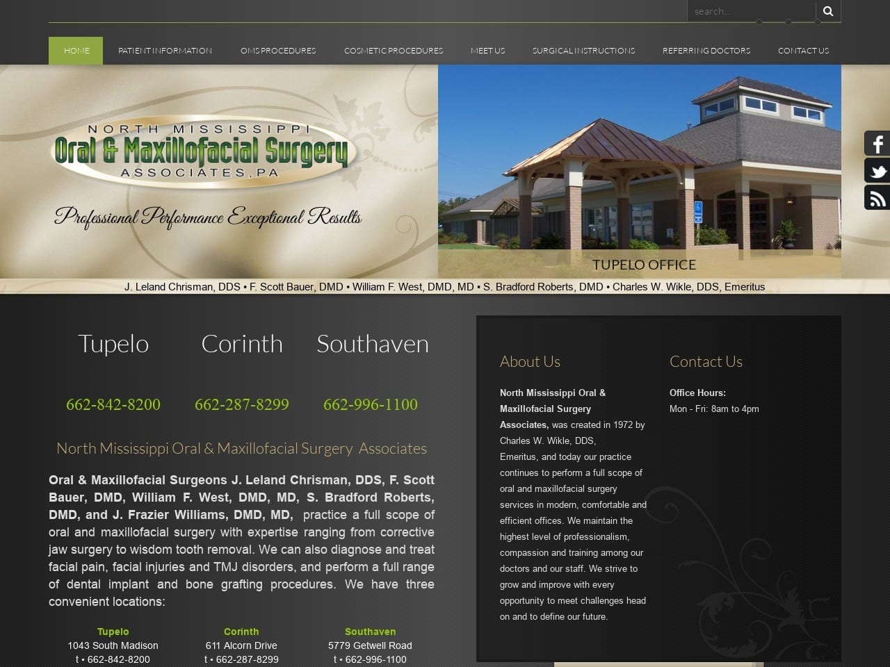 North Ms Oral Surgery Associates West William DDS Website Screenshot from msoralsurgery.com