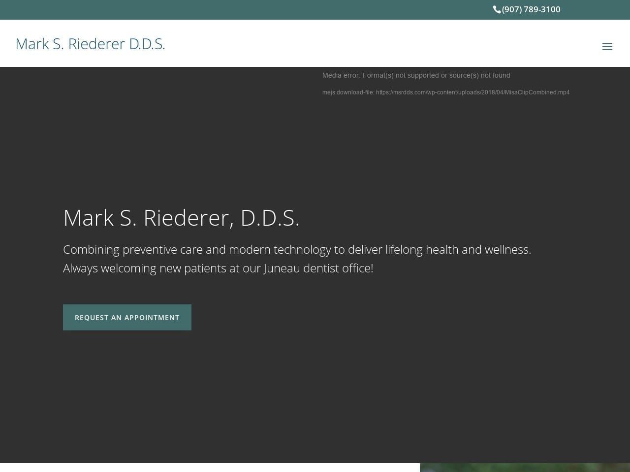 Riederer Mark S DDS Website Screenshot from msrdds.com