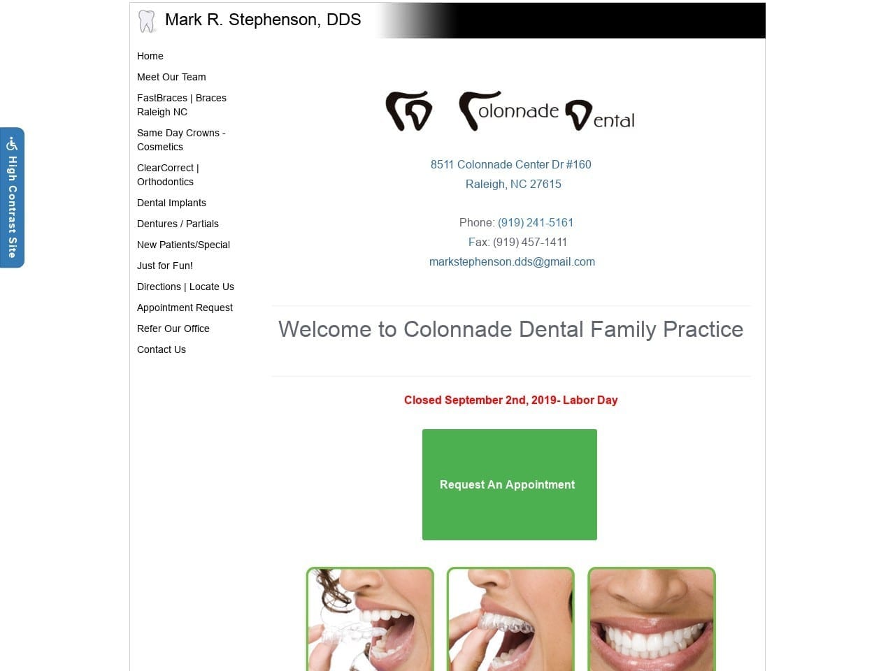 Mark Stephenson DDS Website Screenshot from mstephenson-dds.com