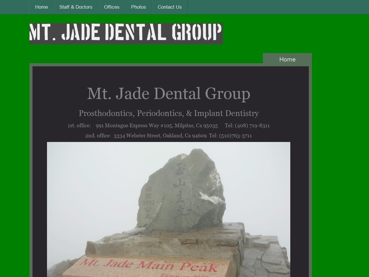 Mt. Jade Dental Group Website Screenshot from mtjadedental.com