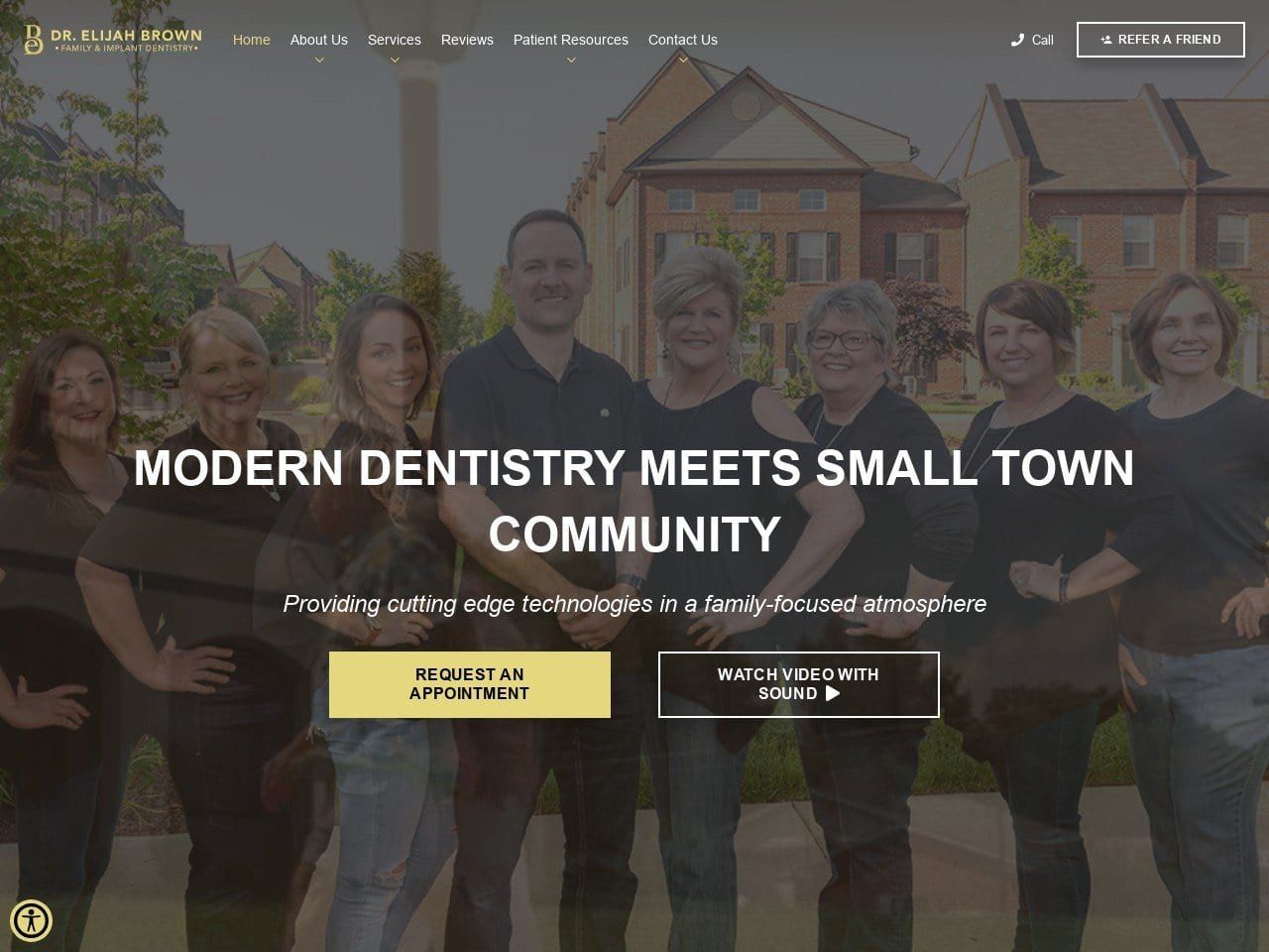 Dr. Elijah Brown Family Dental Care Website Screenshot from mtjulietdental.com