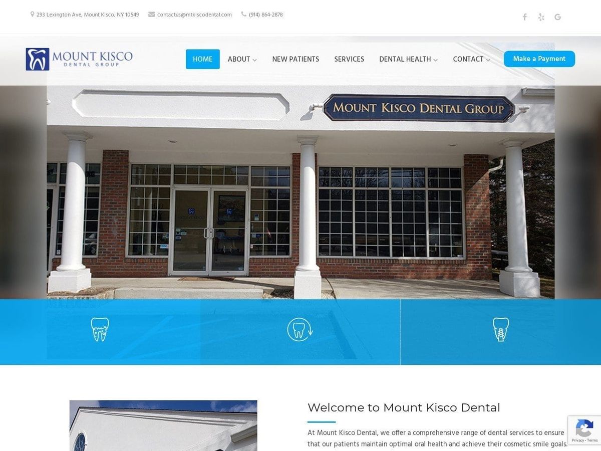 Mount Kisco Dental Website Screenshot from mtkiscodental.com