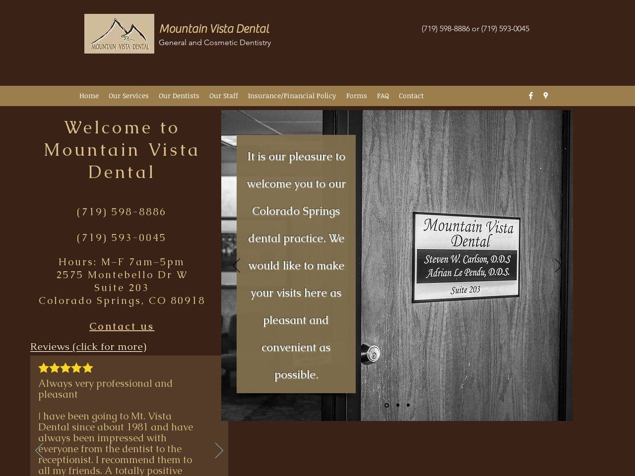 Mountain Vista Dental Website Screenshot from mtn-vista-dental.com