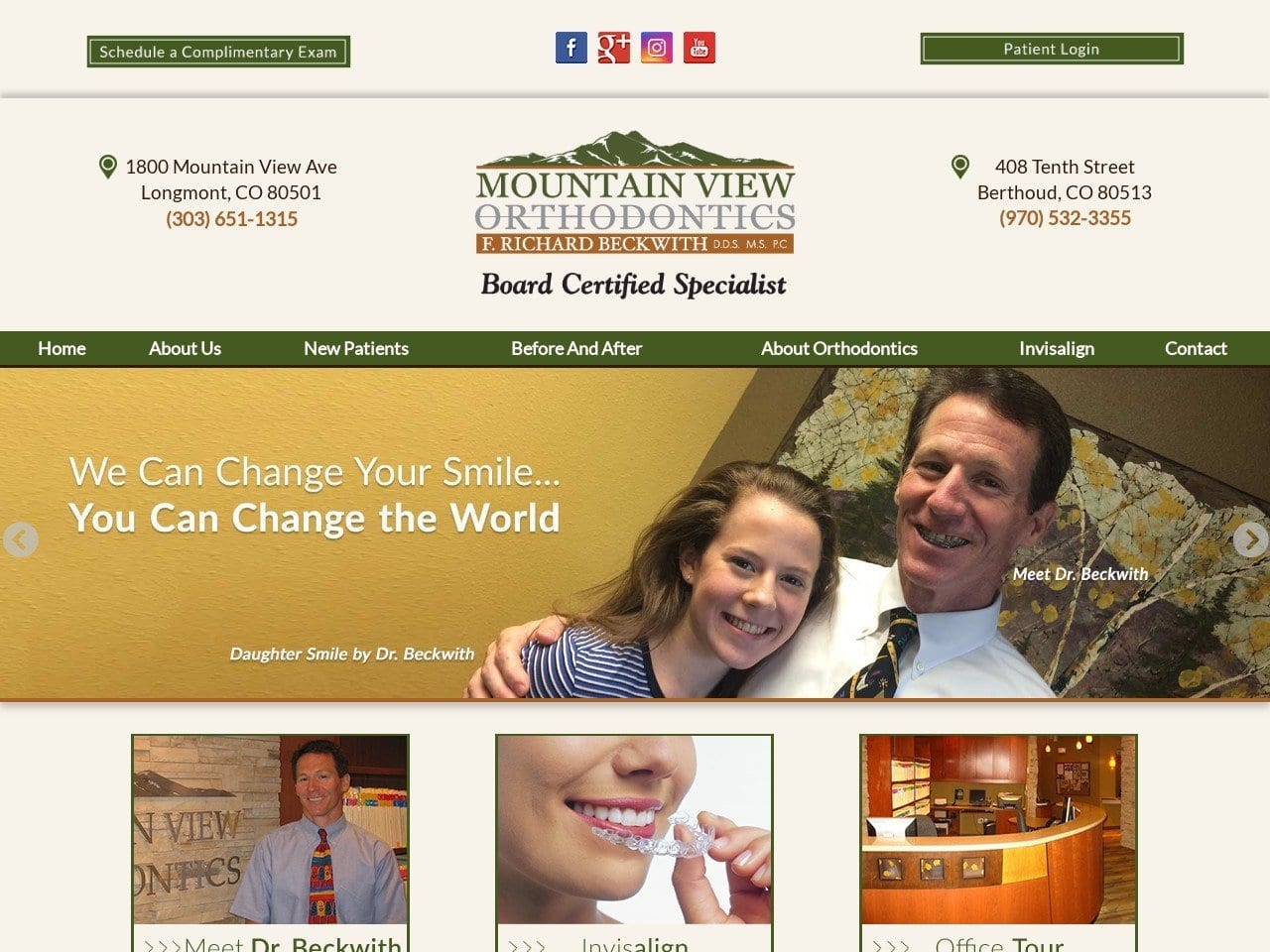 Mountain View Orthodontics Website Screenshot from mtnviewortho.com